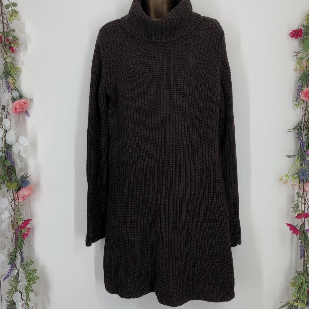 J. Jill brown turtleneck wool blend dress
